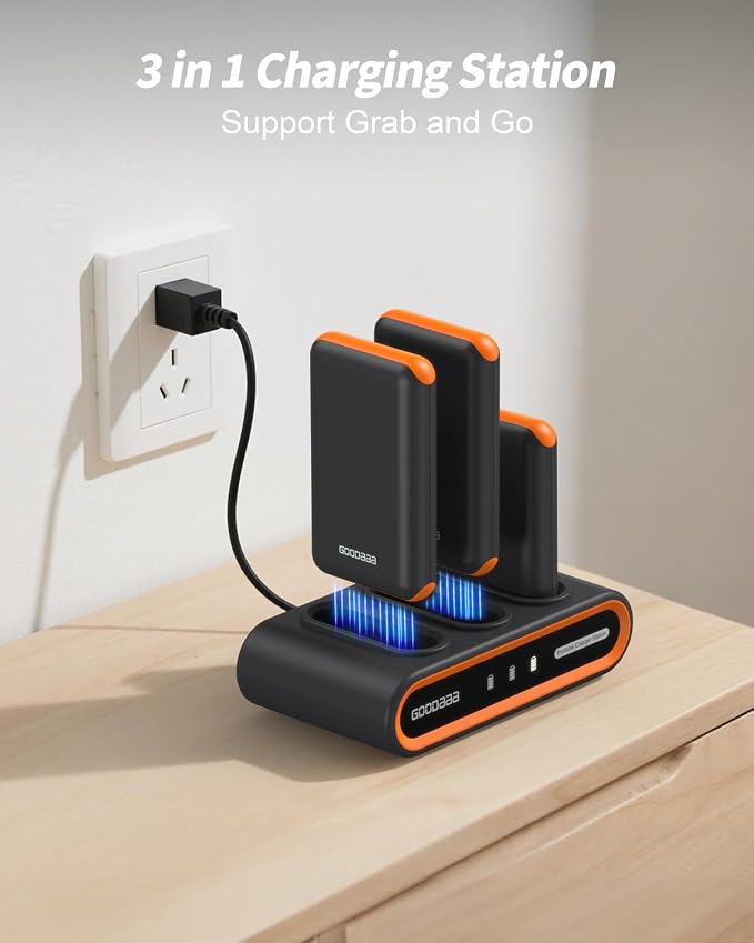GOODaaa Portable Charger, 3-Pack 10000mAh Slim Power Bank Built in Cables, 3 Outputs 1 Inputs Family Power Hub for All Mobile Devices, Charging Station Set Includes 140 DlY Stickers, for Home,Office - Image 8