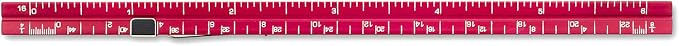 Alumicolor 3611-4 Aluminum Combination Pocket Scale With Clip, 6IN, Red - Image 3