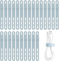 Oligei 25 Pcs Silicone Cable Ties, Cable Ties Reusable, High Elasticity Cord Wraps for Electrical Cords, Cord Organizer for Earphone, Phone Charger(Blue) by Oligei
