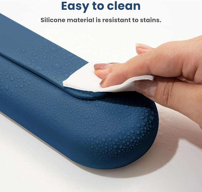 Silicone Electric Toothbrush Travel Case, Manual Toothbrush Travel Cover for Men and Women,Toothbrush Holder for Travel,Gym and More, Fits Most Manual and Electric Toothbrushes - Blue - Image 4
