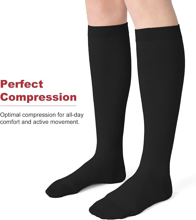 Compression Socks for Women Men 15-20 mmHg Knee High Support for Nurses, Travel, Pregnancy, Athletic - Image 2