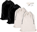 4 Pack Shoe Bags for Travel, Flannel Drawstring Travel Shoe Bag,Black Beige | Large Size 18.3*13.78 inch,Soft Flannel Material,Washable & Reusable,Shoe Bag for Luggage by Unknown