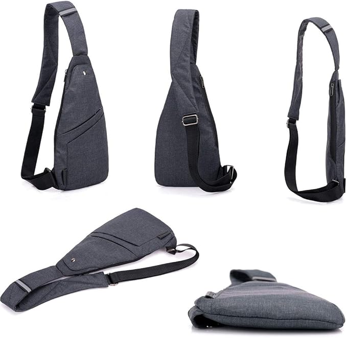 Slim Anti Theft Sling Bag Small Travel Pack Pickpocket Proof Crossbody Bag | Anti Theft One Shoulder Bag Flat Anti Pickpocket Bag Travel Pouch Passport Bag Secure Purses for Men Women lightweight - Image 5