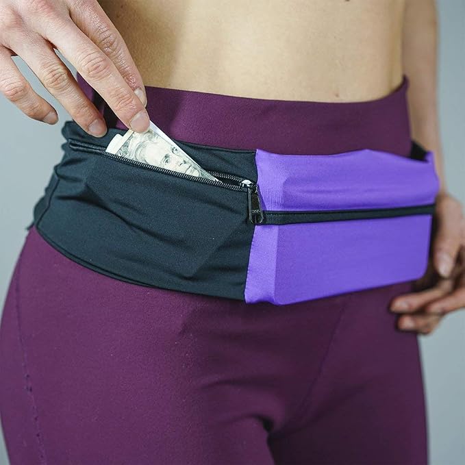 3 Pocket Adjustable Running Belt Waist Pack, Fanny Pack For Working Out With Sweat Resistant Backing, Holds All iPhone Models - Image 7
