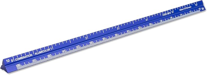 Alumicolor 3610-5 Aluminum Combination Pocket Scale, 6IN, Blue by Alumicolor