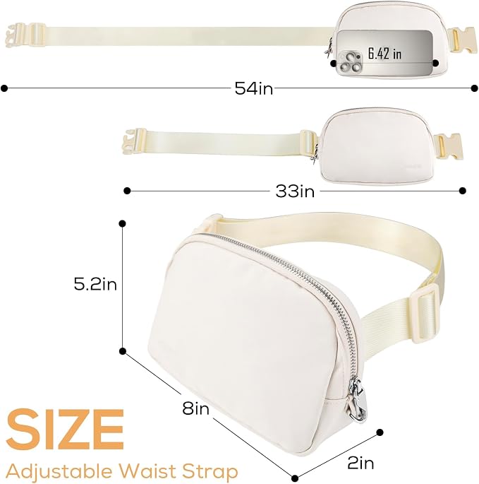 Anti Theft Belt Bag, Fanny Packs for Women Travel, Locking Waist Crossbody Bag with Adjustable Strap & Back Pocket, Fashion for Mother Teens Trip, Gym, Workout - Beige - Image 2