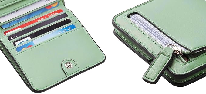 Toughergun Women’s Small Slim Leather Wallet with RFID Protection, Compact Bifold Mini Purse with Clear ID Window - Image 9