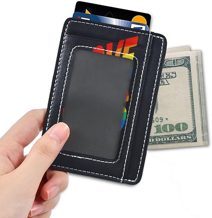 Front Pocket Minimalist Leather Slim Wallet Credit Card Holder Love Wins Pride Rainbow for Men & Women - Image 4