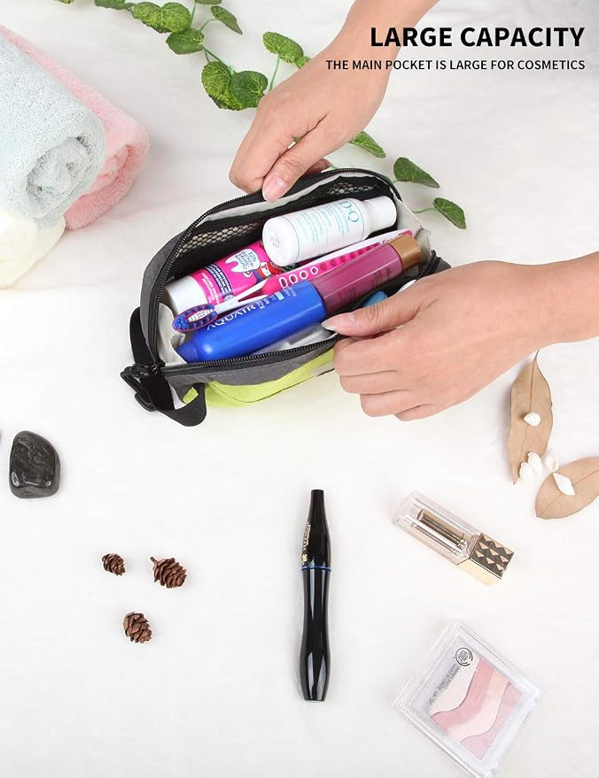 GOX Travel Small Toiletry Bag for Men Nylon Dopp Kit Medicine Bag Travel Organizer Pouch Shave Kits for Teens Toiletry Essentials Bathroom Compact (Green, 7.9 * 3.7 * 2 Inches) - Image 7
