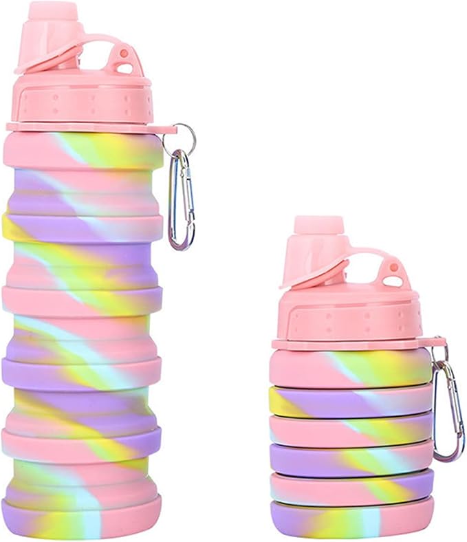 Collapsible Water Bottles Travel water bottle Sports Portable Sport Water Bottle Reusable Water Bottles comes with mountaineering Buckle 500ml silicone Water-proof camping water bottle - Image 7