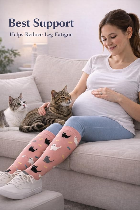 Aoliks Medical Compression Socks for Women & Men, Support Knee High Socks for Running,Nurses,Travel - Image 4