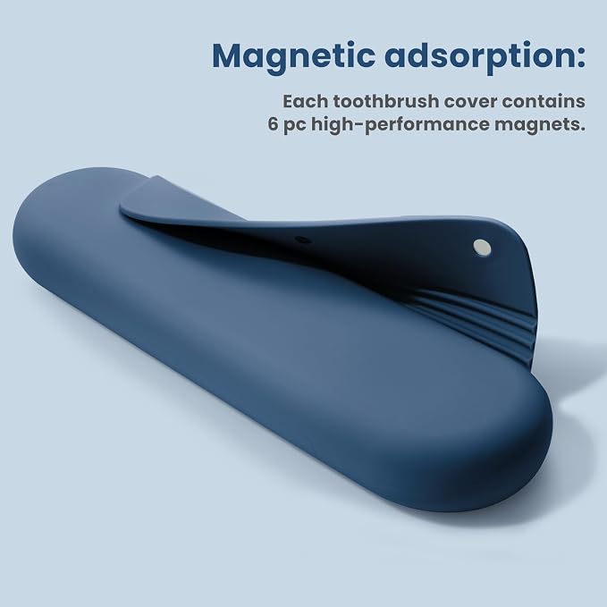Silicone Electric Toothbrush Travel Case, Manual Toothbrush Travel Cover for Men and Women,Toothbrush Holder for Travel,Gym and More, Fits Most Manual and Electric Toothbrushes - Blue - Image 5