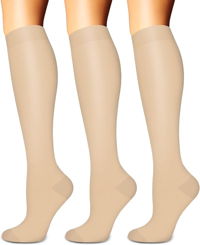 SunFeeling Compression Socks for Women & Men Circulation (3 Pairs) - Best Support for Athletic Running Nurses Recovery Travel by SunFeeling