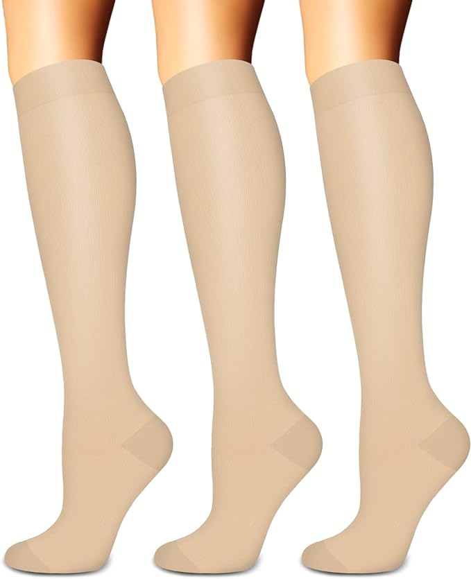 SunFeeling Compression Socks for Women & Men Circulation (3 Pairs) - Best Support for Athletic Running Nurses Recovery Travel by SunFeeling