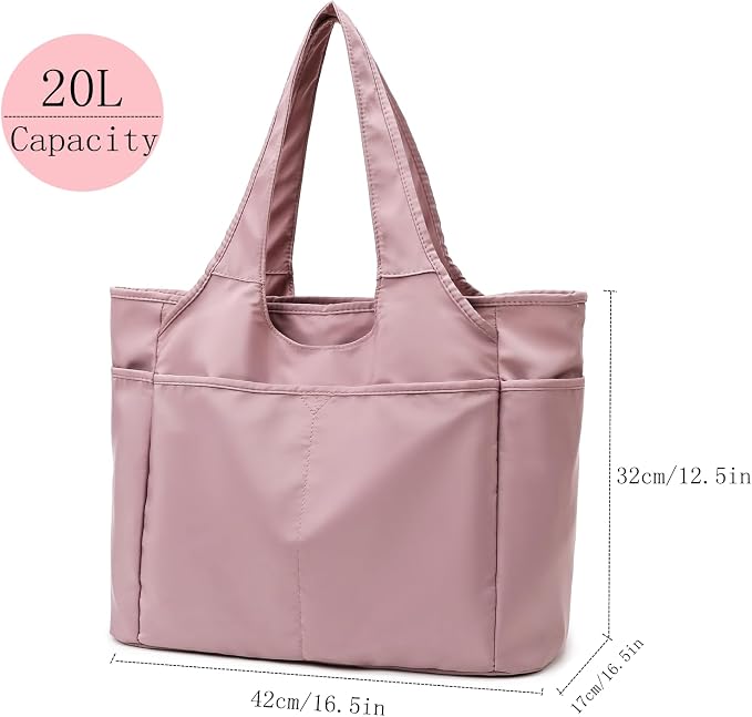 SOYMWIN Tote Bag for Women,Large Tote Bag with Compartments and Multiple Pockets,Quilted Shoulder Bag for Travel Work Sports | Large - Image 6