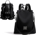SIRDIKA Women Oxford Cloth Backpack - Anti-Theft Multi-Purpose Large Capacity Oxford Cloth Lightweight Shoulder Bag 3-Way Waterproof Crossbody Bag (Black) by AGoodDayStartsWithAGood