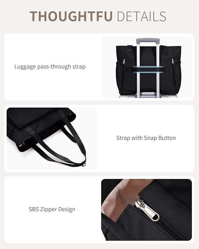 ECOHUB Tote Bag for Women Work Tote Bag with Laptop Compartments Lightweight Shoulder Bag Handbag for Travel College Teacher - Image 9