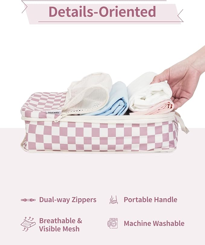 Narwey 6 Set Compression Packing Cubes for Travel Women Men, Travel Cubes for Carry On Suitcase, Durable Compression Luggage Organizer Bags - Image 6