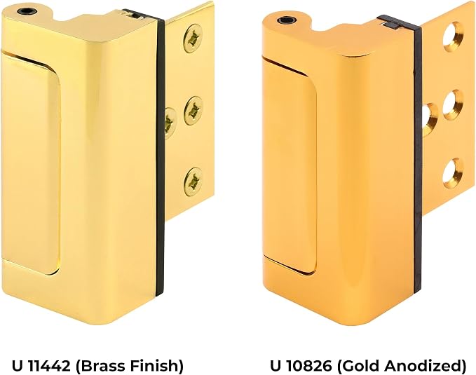Prime-Line U 11442 Door Reinforcement Lock – Add Extra, High Security to your Home and Prevent Unauthorized Entry – 3” Stop, Aluminum Construction, Polished Brass (Single Pack) | 3 in. Stop, Solid Brass Construction, Add Extra High Security, Prevent Un... - Image 7
