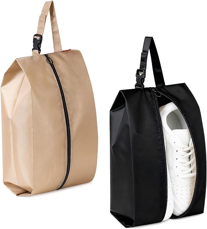 Set of 2 Travel Shoe Bags – Large Hanging Shoe Organizer Pouch with Zipper, Portable Storage Bags for Sports, Gym, and Carry-On Luggage (Mix) by FTNA