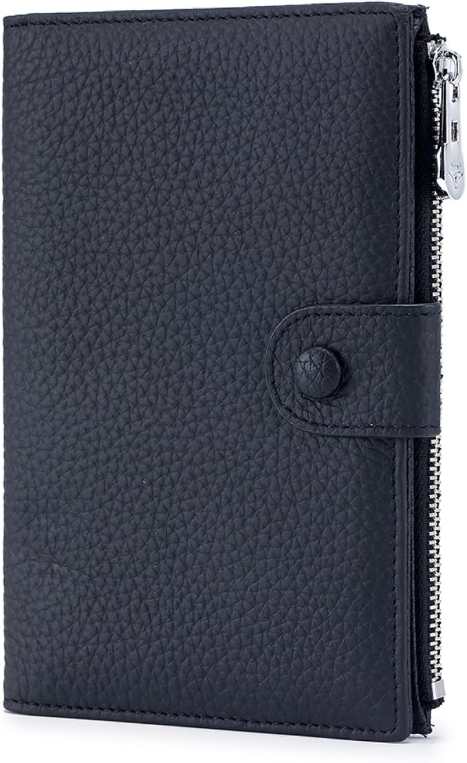 Genuine Leather RFID Blocking Passport Holder Wallet, Multi-Functional Travel Document Organizer with SIM Card Slots (Black) by Unknown