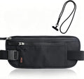 Money Belt for Travel with Anti-Theft RFID Blocking Fabric, Phone Lanyard, Upgrade Larger Hidden Passport Holder, Slim Waist Wallet Men Women,Travel Pouch Fits Passport Phone Cash Cards, Black by TOJKYBLYU