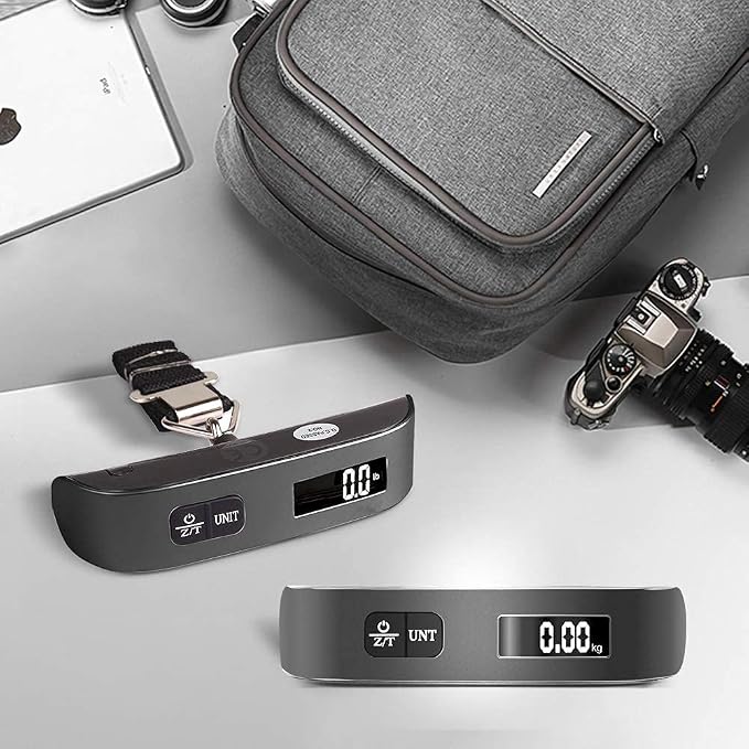travel inspira Luggage Scale, Portable Digital Hanging Baggage Scale for Travel, Suitcase Weight Scale with Rubber Paint, 110 Pounds, Battery Included - Image 4