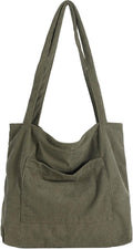 WantGor Women Corduroy Tote Bag, Large Shoulder Hobo Bags Casual Handbags | Big Capacity Shopping Work Bag by WantGor