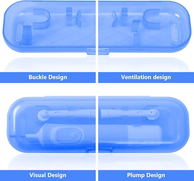 Newly upgraded toothbrush travel case, suitable for Oral-B/Oral-B Pro/Philips Sonicare/Aquasonic toothbrush, travel electric toothbrush box (blue) - Image 3