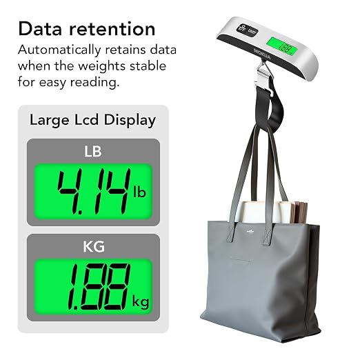 MOKUA Portable Digital Luggage Scale, 110lbs Hanging Baggage Scale with Backlit LCD Display, Portable Suitcase Weighing Scale, Travel Luggage Weight Scale with Hook - Image 10