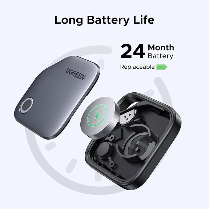 UGREEN FineTrack Air Tracker Tags(iOS Only) | 2-Year Replaceable Battery Bluetooth Tracker Compatible with Apple Find My, Item Finder for Keys, Luggage, Wallet - Image 7