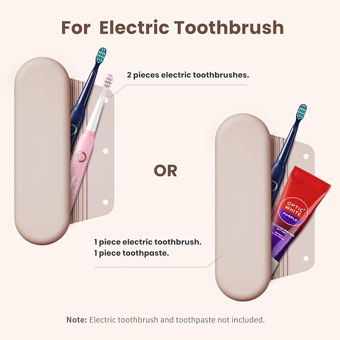 Silicone Electric Toothbrush Travel Case, Manual Toothbrush Travel Cover for Men and Women,Toothbrush Holder for Travel,Gym and More, Fits Most Manual and Electric Toothbrushes - Sand Pink - Image 2