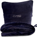 Kululu Travel Blanket and Pillow Set, Airplane Blanket Compact 2-in-1 Combo Set, Flight Essentials Poncho with Pocket, Pouch & Luggage Backpack Strap | Travelers Gifts Accessories 62"x45" (Space Blue) by KULULU