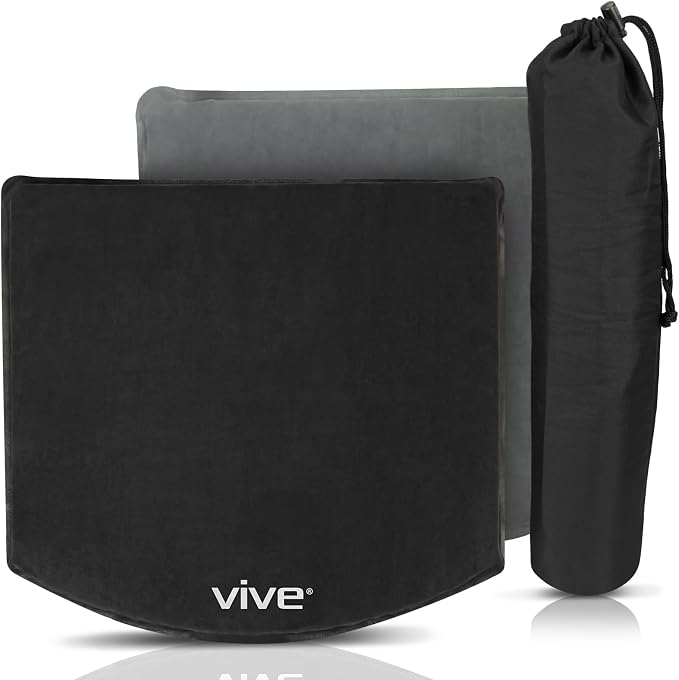 Vive Inflatable Seat Cushion - Portable Pad for Stadiums, Bleachers | Airplanes, Travel, Hiking, Camping, Backpacking, Sporting Events, Picnics - Lightweight Padded Seat Resistant to Tears by Vive