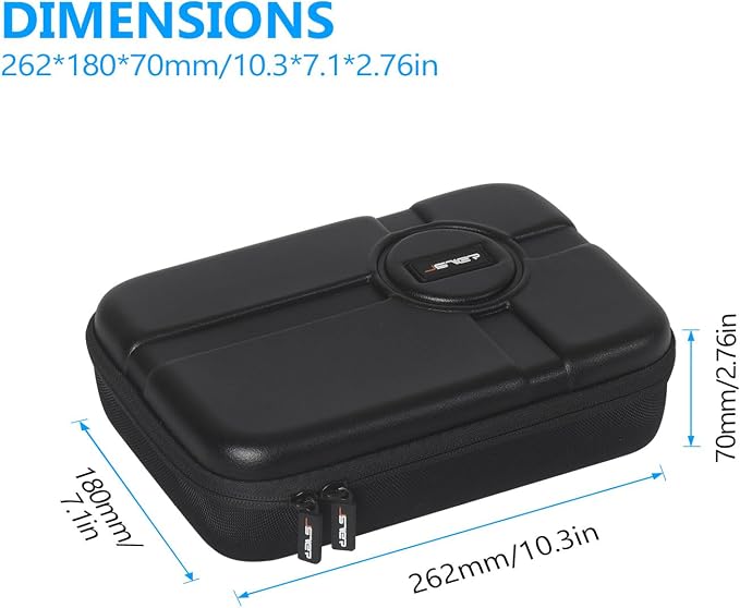 JSVER PU Leather Hard Shell Carrying Case for GoPro Hero13/12/11/10/9/8/7, AKASO EK7000 / Brave 4 4K / Brave 7 LE/Brave 8 / V50X and Insta360 - Image 4