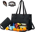 2 in 1 Tote Bag Lunch Bag Combo,Lunch Tote Bag for Women, Large Convertible Laptop Work Handbag for Women (Black) by Unknown