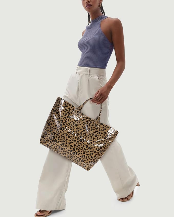 Lushandy PVC Tote Bag for Women Jelly Beach Bag Top Handle Hobo Handbag | Water-Resistant, Wipe Clean, Lightweight - Image 3