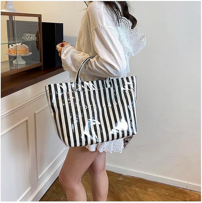 Lushandy PVC Tote Bag for Women Jelly Beach Bag Top Handle Hobo Handbag | Water-Resistant, Wipe Clean, Lightweight - Image 7