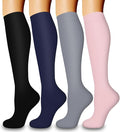 COOLOVER 4 Pairs Compression Socks for Women & Men Circulation 15-20mmHg -Best Support for Nursing, Athletic, Cycling, Flight by COOLOVER