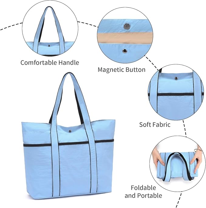 Corduroy Tote Bag for Women Crossbody Bags Lightweight Handbags Shoulder Bag with Zipper Pockets for Work Shopping - Image 7