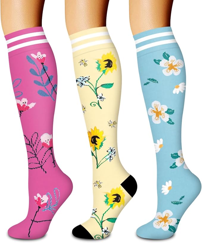 3 Pack Medical Compression Sock-Compression Sock For Women and Men Circulation -Best for Running,Nursing,Athletic Sports by LaiteHebe