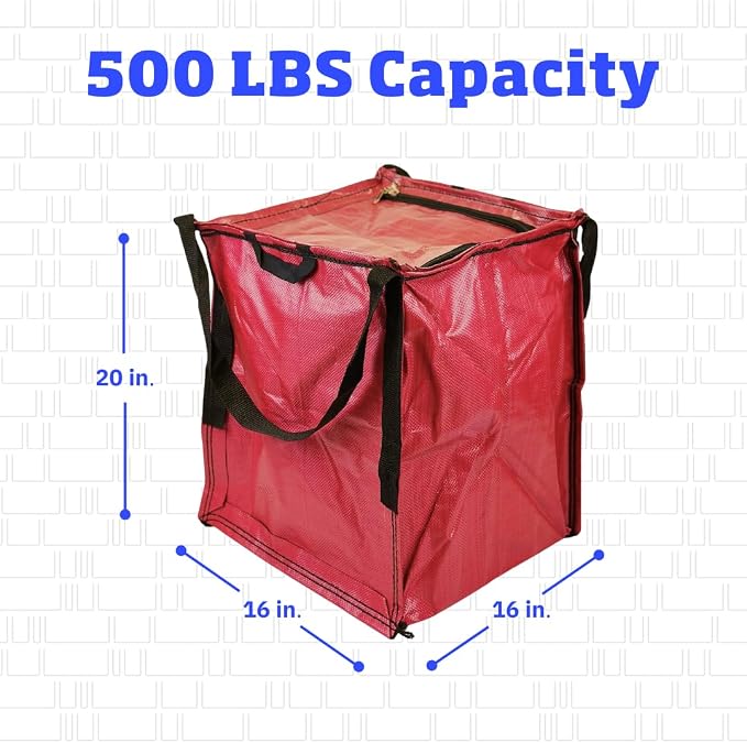 DURASACK 22-Gallon Zipper Top Heavy Duty Storage Tote Bags, 4-Pack, Red | Rugged Woven Polypropylene Moving Bag, Reusable Self-Standing Design, Holds up to 500 Pounds - Image 2