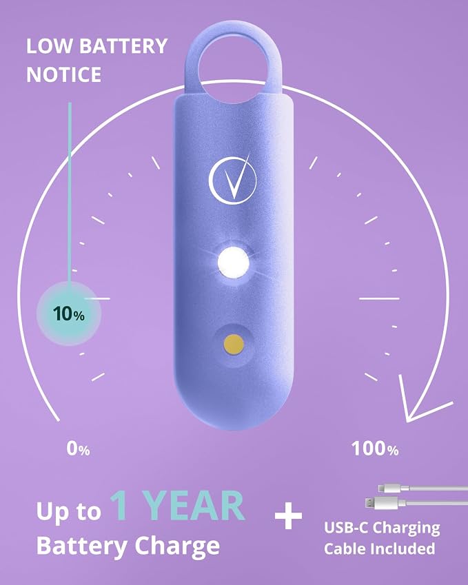 Vantamo Personal Alarm for Self Defense with Low Battery Notice, Strobe Light & Extra Loud 130 dB Double Speakers Safety Keychain Set for Women, Rechargeable Panic Button for Womens Self Defense - Image 6