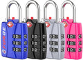 Forge Open Alert TSA Approved Luggage Locks - 3 Digit Combination, Easy Read Dials, Zinc Alloy Body - Ideal Travel Lock for Luggage, Suitcases, Bags & Toolboxes (4 Color Locks #2) by Forge