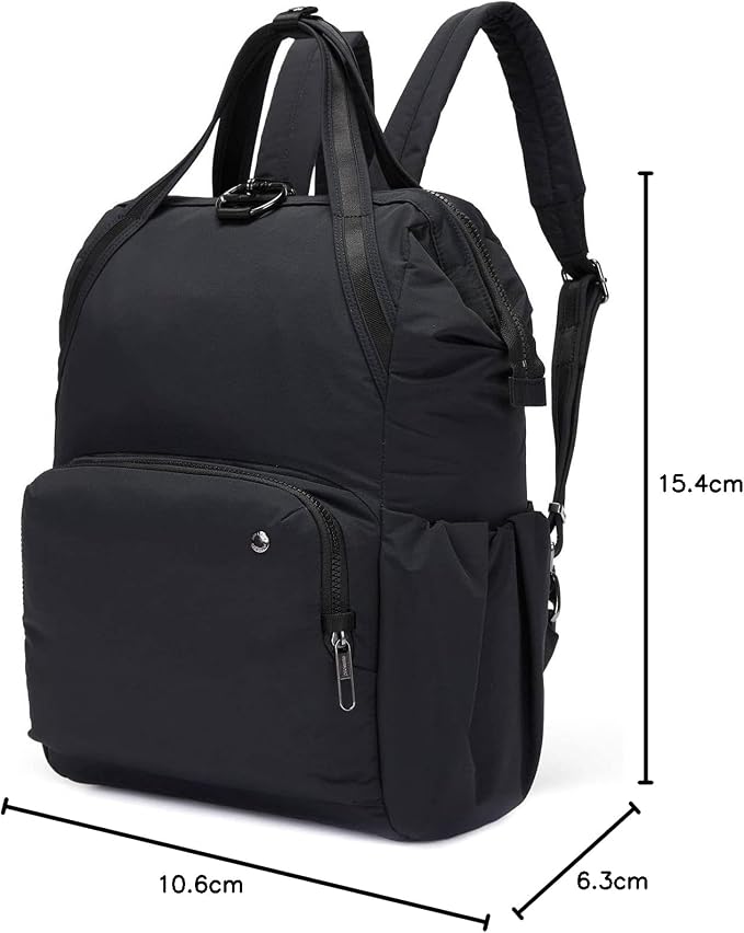 Pacsafe Women's Citysafe CX 17L Anti Theft Backpack-Fits 16 inch MacBook Pro, Econyl Black, One Size - Image 8