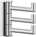 Angle Simple Swivel Towel Hook 3 Arms, Robe Coat Wall Hook, Brushed Nickel | Solid SUS304 Stainless Steel, Hand Towel Holder for Bathroom Shower Kitchen, Fold Flush to the Wall, Screws Mounted by AngleSimple