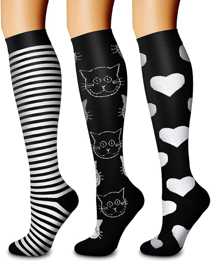 CHARMKING Compression Socks for Women & Men Circulation (3 Pairs) 15-20 mmHg is Best Support for Athletic Running Cycling by CHARMKING