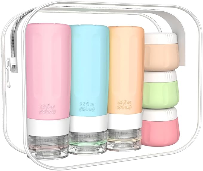 vodvob TSA Approved Travel Bottles Set, 16 Pack Leak Proof Silicone Refillable Containers for Toiletries, Perfect for Shampoo, Conditioner, Lotion & Travel Essentials (tz-1) by Unknown