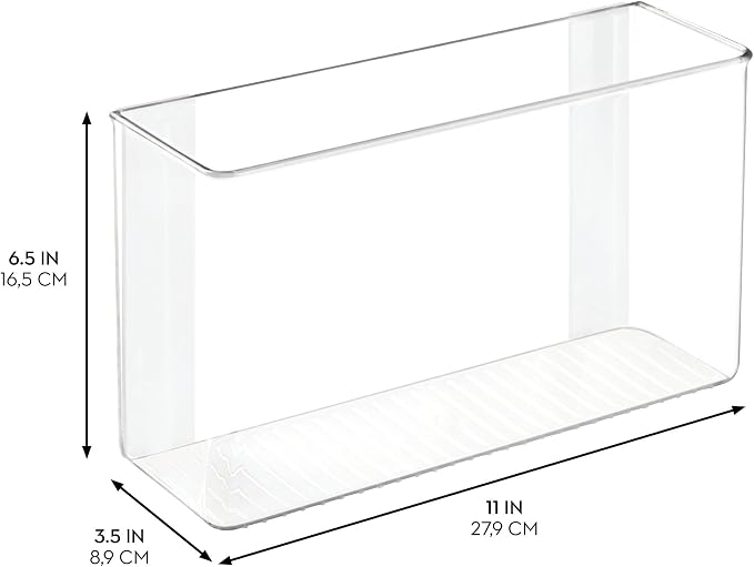 iDesign Adhesive Organizer Bin, Set of 4, Clear | Damage-Free Hanging, For Kitchen, Bathroom, or Office - Image 3