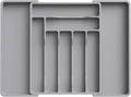 Lifewit Expandable Silverware Drawer Organizer, Kitchen Utensil Tray | BPA-free Plastic Flatware Cutlery Holder, Space-Saving Storage for Spoons Forks Knives, 13-22.4 x 15“, Gray by Lifewit